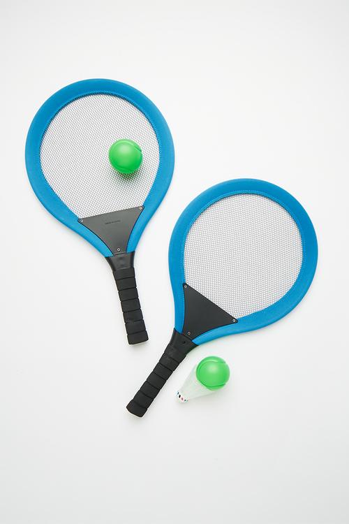 Mesh surface beach tennis set - blue