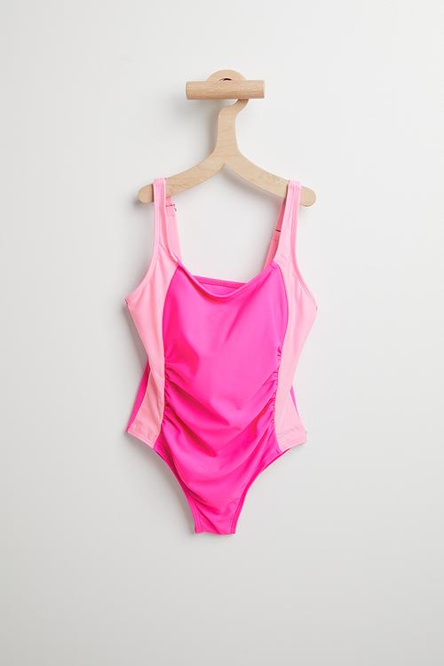 Contrast side panel bikini - pink