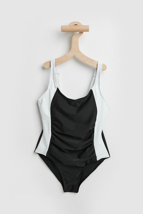 Contrast side panel bikini - black/white