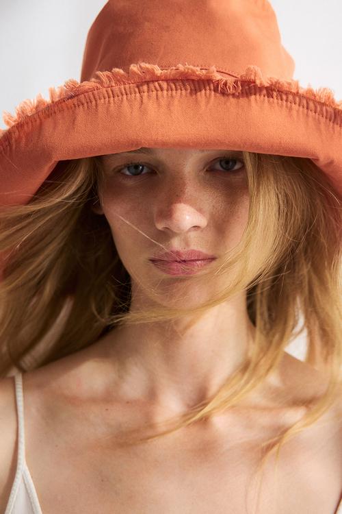 Cotton bucket hat - orange