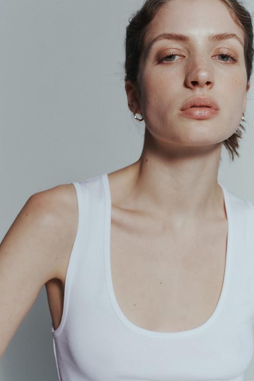 Cotton vest top - white