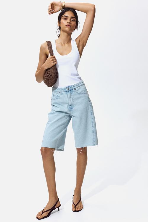 Denim bermuda shorts - light denim blue