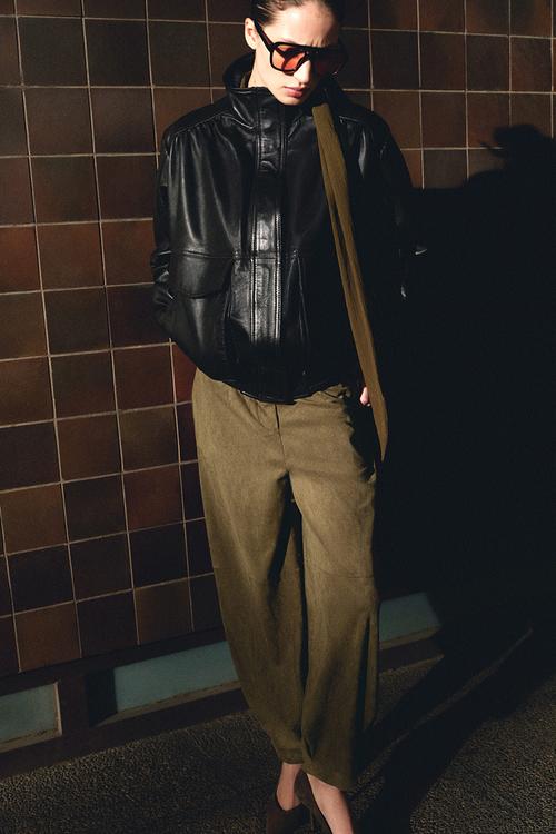 Barrel trousers - dark khaki green