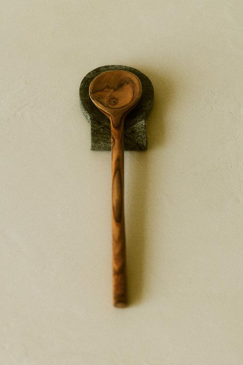 Marble spoon rest - green/marbled