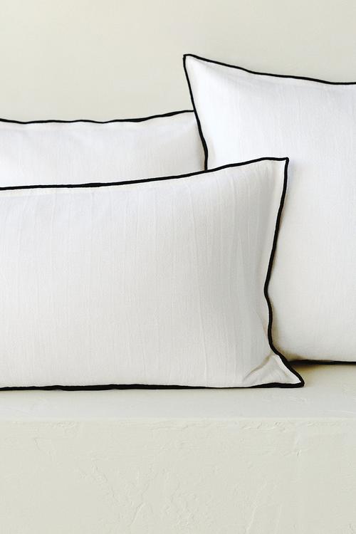 Linen-blend cushion cover - white