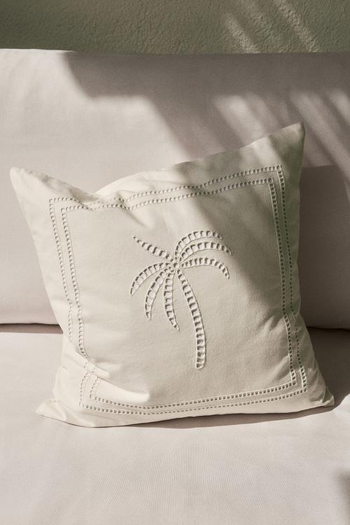 Broderie anglaise cushion cover - white