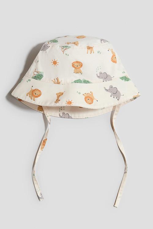 Sun hat - light beige/animals