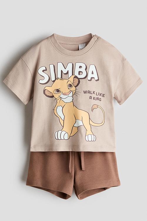 2-piece printed set - beige/the lion king