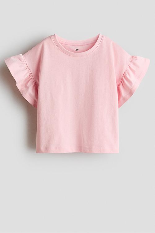 Flutter-sleeved top - light pink