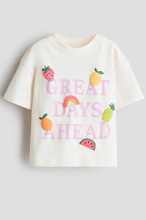 Printed t-shirt - cream/great days ahead