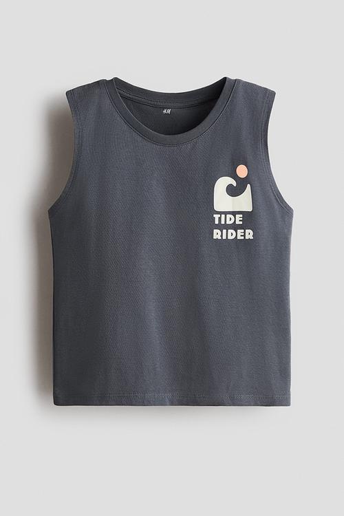 Printed vest top - dark grey/tide rider