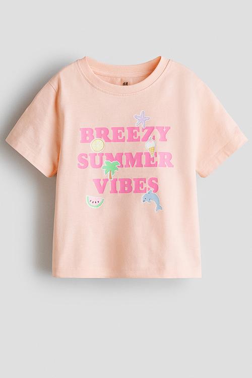 Printed T-shirt - peach pink/summer