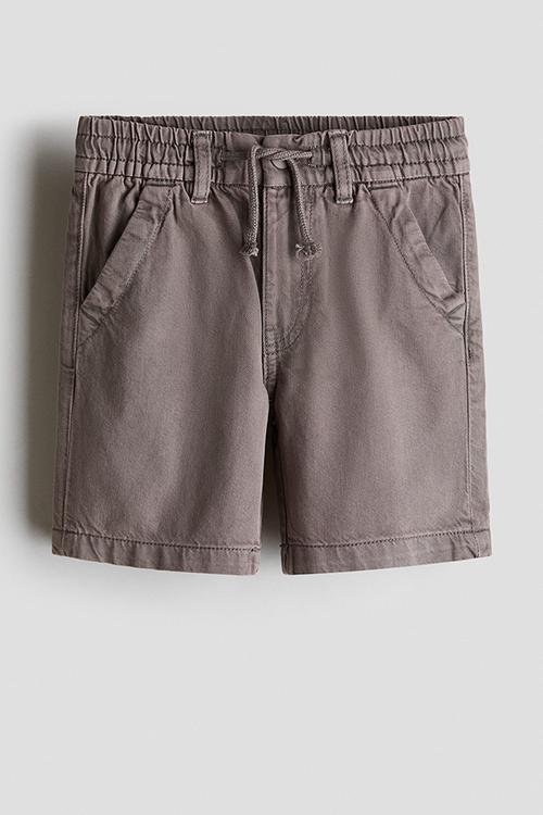 Cotton twill shorts - mole