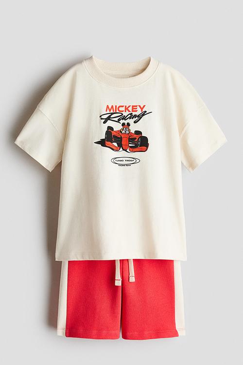 2-Piece printed set - light beige/mickey mouse