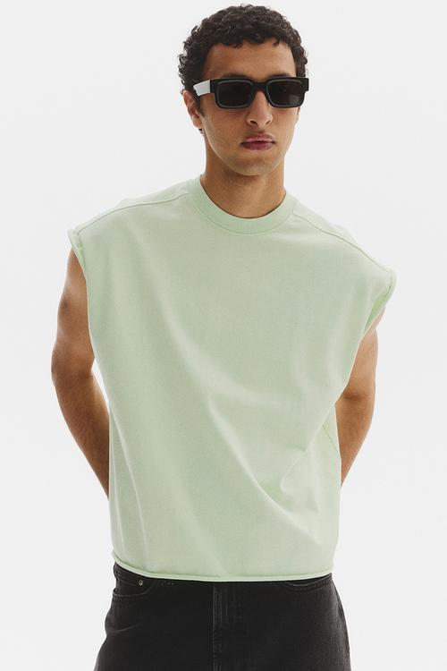 Oversized fit boxy vest top - light green