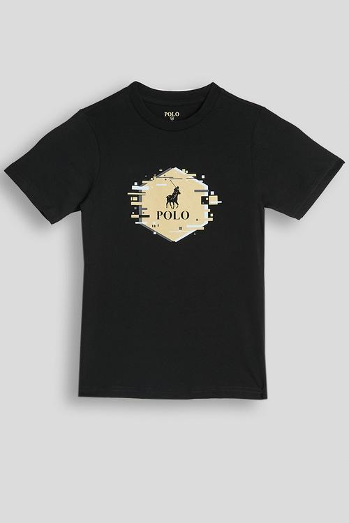 Boys Bradley Printed Short sleeve Tee - Black