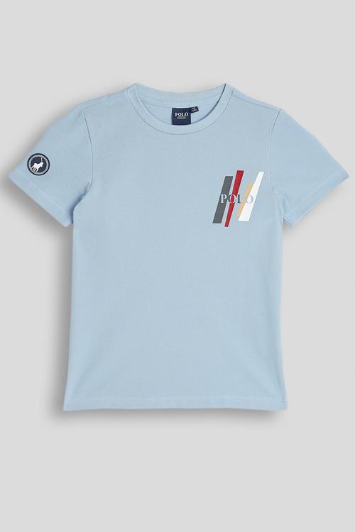 Boys Ivan Printed Short sleeve Tee - Dusty Blue