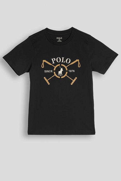 Boys Luke Polo Stick Short sleeve Tee - Black