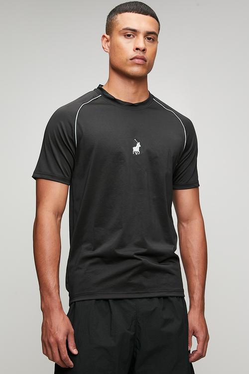 Mens sport short sleeve tech tee - black