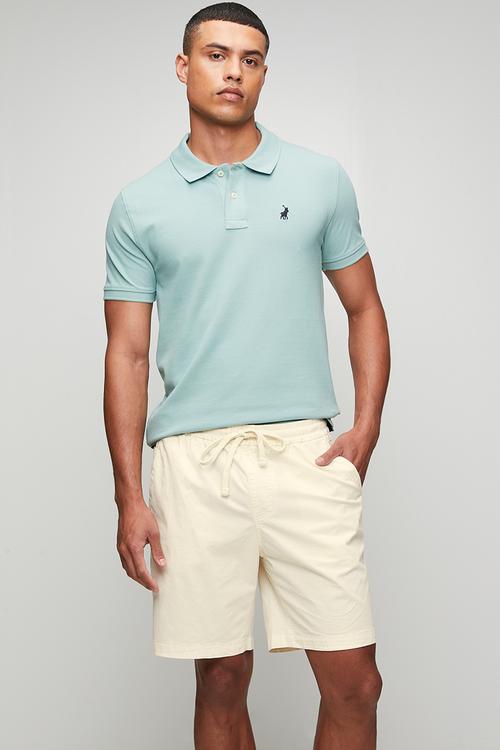 MENS PEACHED SHORTS ELASTICATED WB - Khaki
