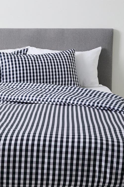 Midnight Gingham Super Soft Duvet Set Navy