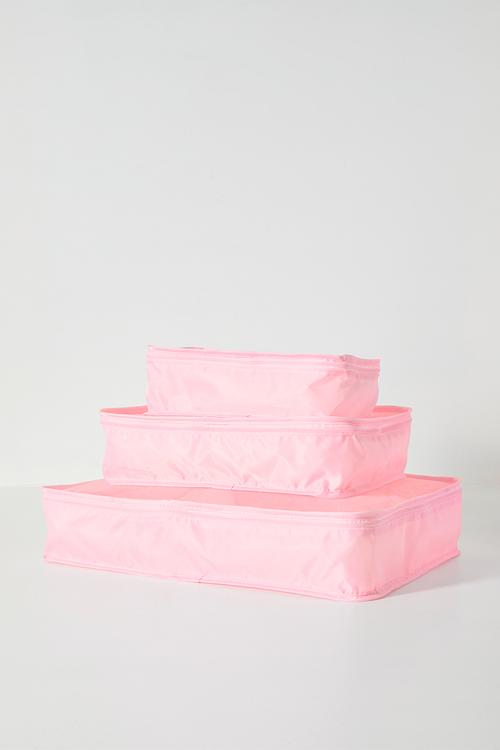 3pc mesh packing cube set - blush pink