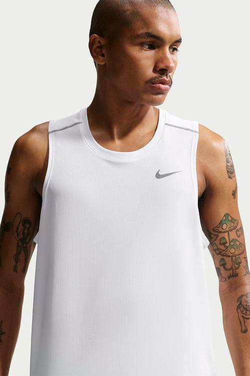 Dri-Fit Miler Tank Top - White/Reflective Silver