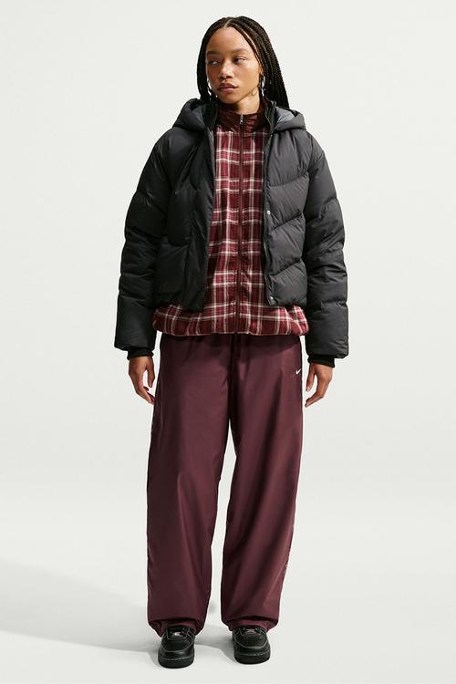 W Nk Sportswear Reversible Plaid Pants - Mystic Dates/White