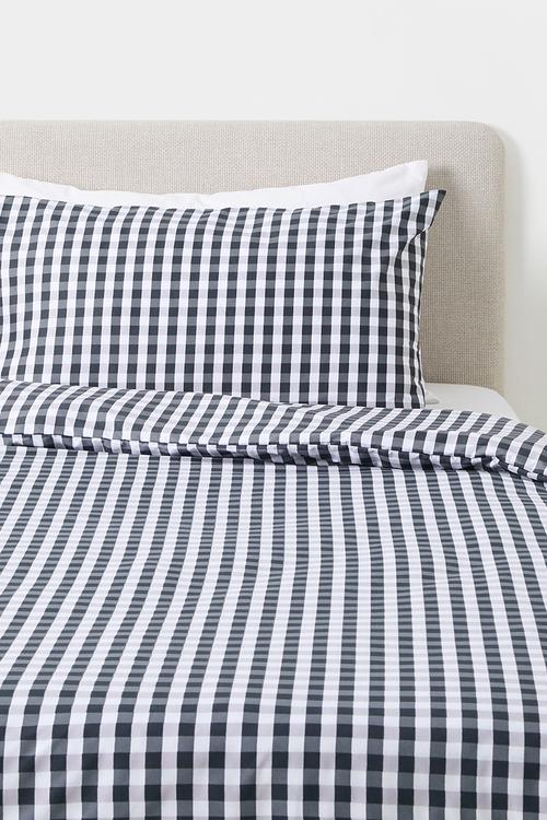 Midnight Gingham Super Soft Kids Duvet Set - Navy