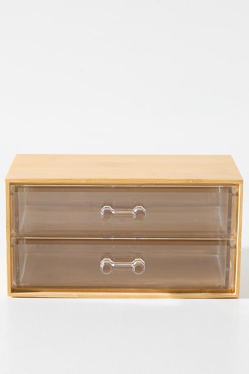 BAMBOO MAKE-UP ORGANISER 2 DRAWER