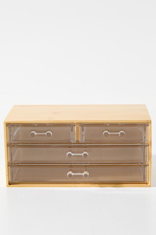 BAMBOO MAKE-UP ORGANISER 4 DRAWER LRG