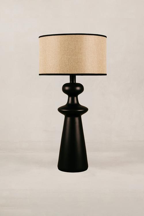 Leonardo Table Lamp Linen Shade - Black