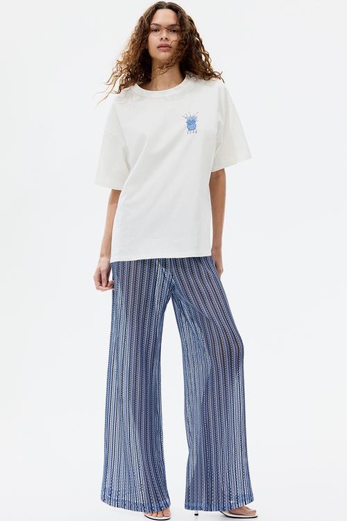 Oversized print-motif T-shirt - white