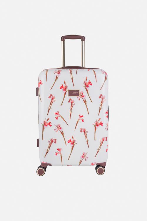 Wild Iris Medium 4-Wheel Trolley With Tsa Lock - White