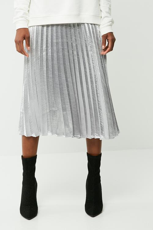Silver pleated skirt