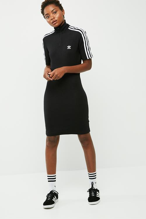 3 stripes hi neck dress