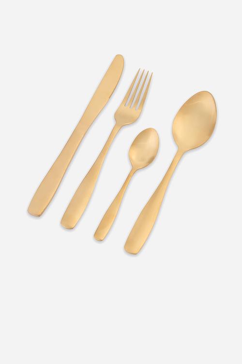 Bella Casa gold matte 4 piece cutlery set