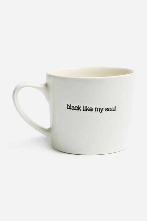 Black like my soul stamped mug