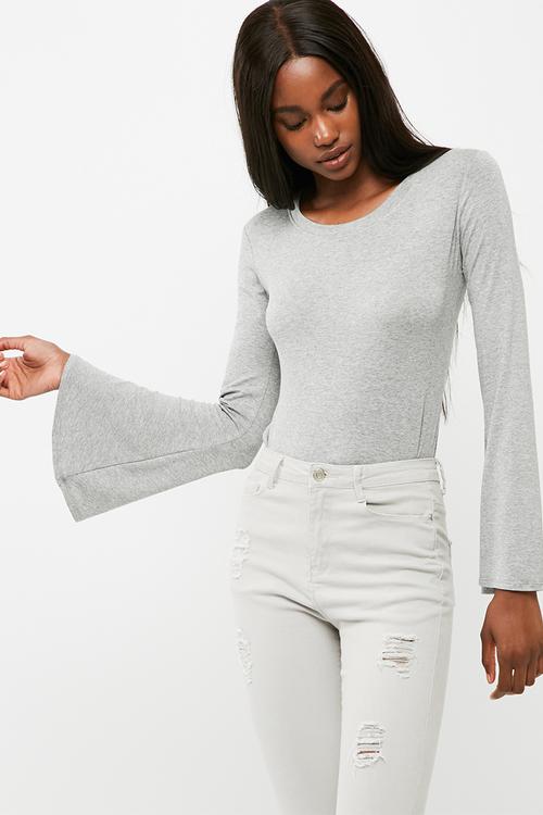 Fluted sleeve tee