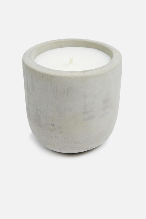Rounded base raw cement scented candle