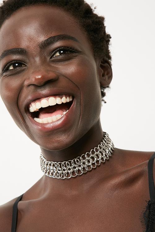 Large chainmail choker necklace