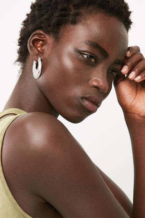 Chunky engraved hoop earrings