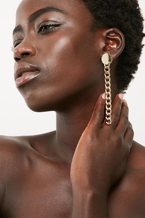 Oversized chain drop earrings