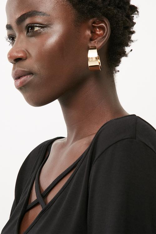 Thick hoop earrings