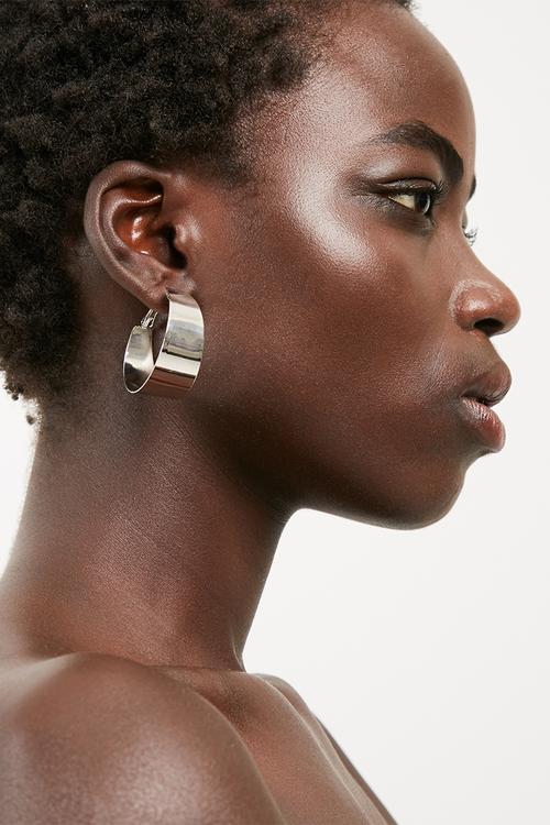 Thick hoop earrings
