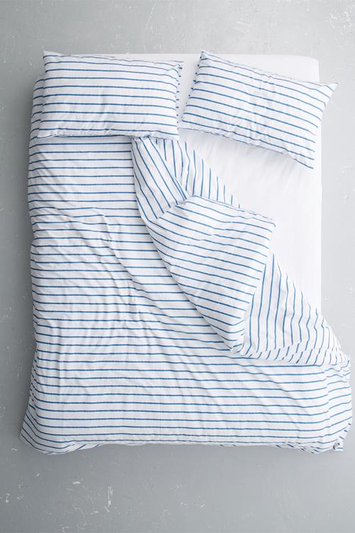 Azure stripe printed duvet set