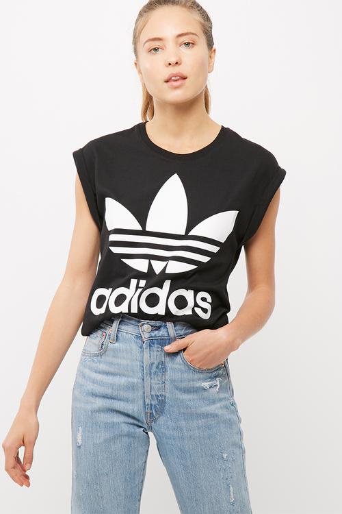 Boyfriend trefoil roll up tee
