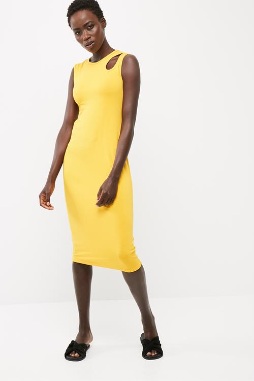 Midi vest dress with cut out detail
