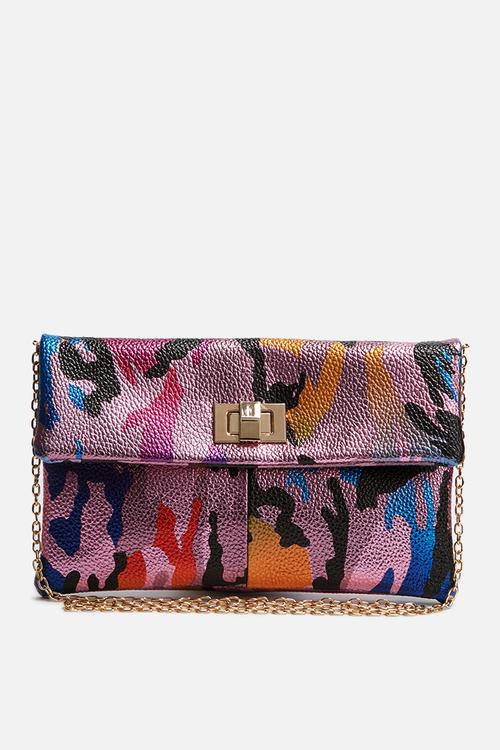 Lock camo clutch bag