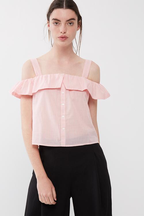 Cooks cropped cold shoulder top
